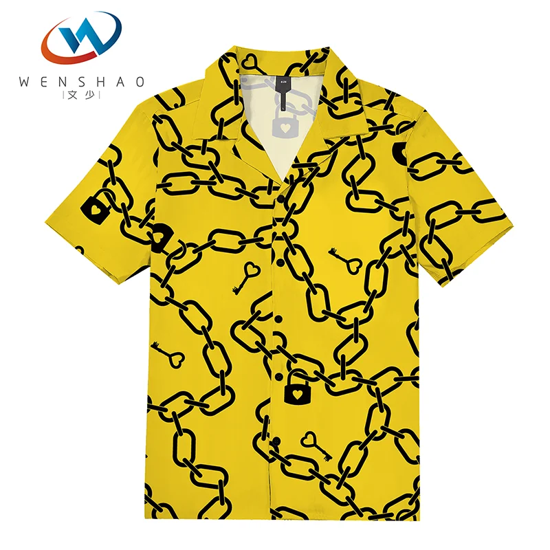 

Quick dry custom polyester love lock key chain full printed men shirt, Custom color