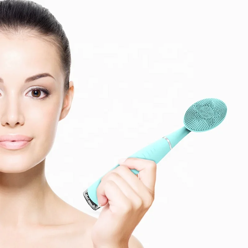 

Removing Blackhead Deep Cleaning Face Cleaning Massage Electric Vibrating Facial Cleansing Beauty Brush, Pink.green