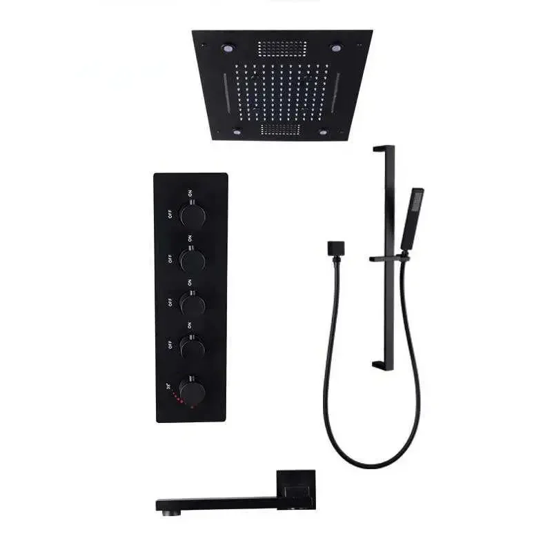 

AMAXO Smart LED Lighting Overhead Waterfall Thermostatic Shower Set