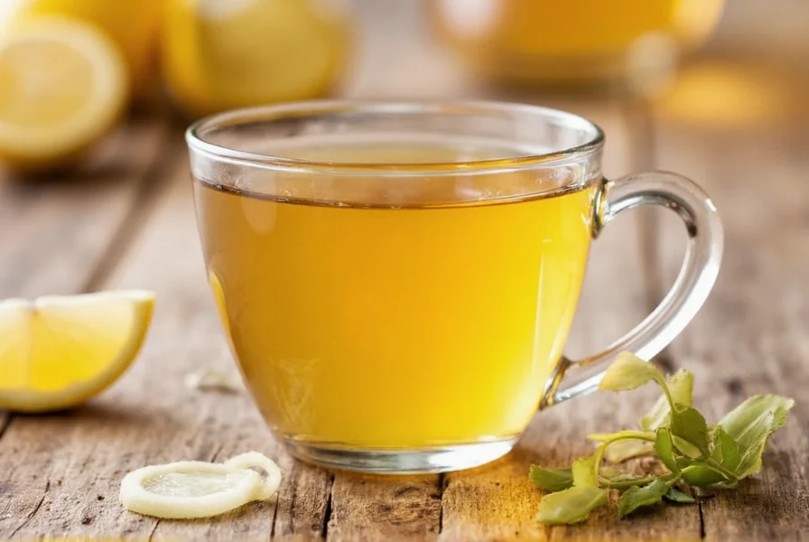 Fresh ginger and lemon slices in a teapot