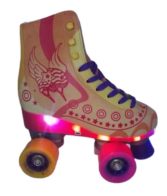 

Hot sale orange dot roller skate with wing pattern