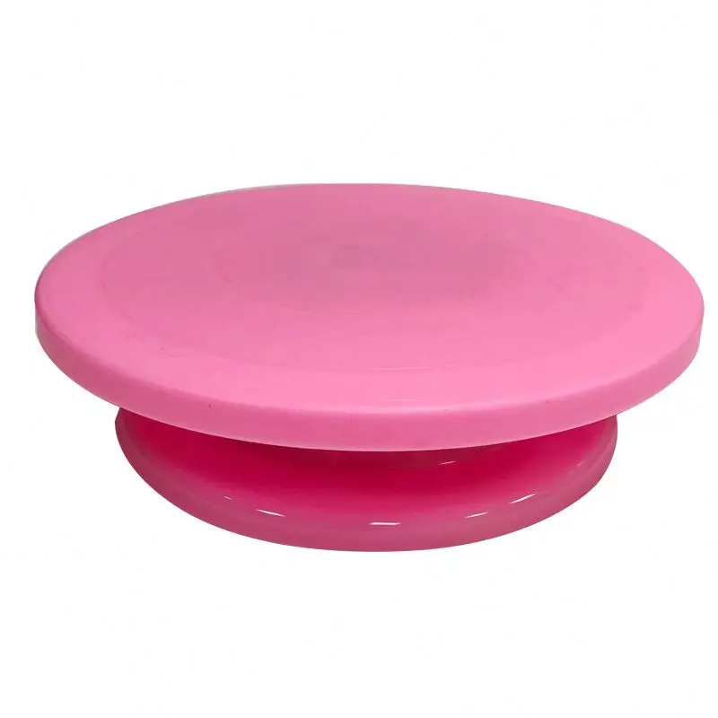 

Rotating cake turntable cake stand white baking cake decorating HOPq7 baking supplies tools, Pink