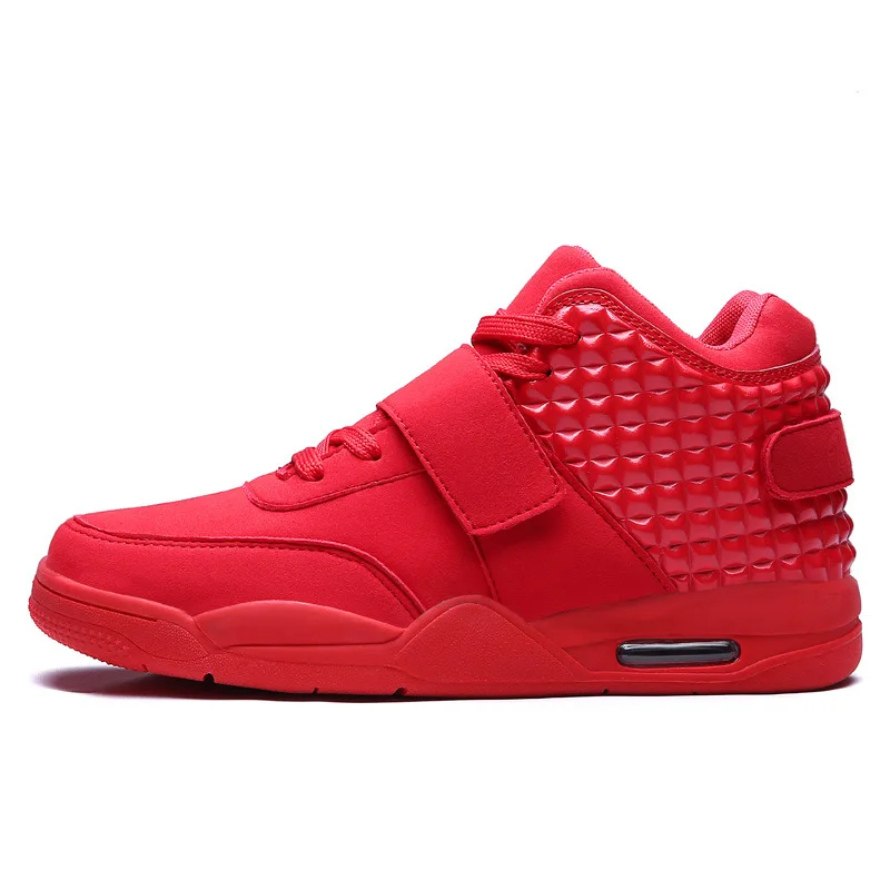 

2022 New Style High Top Durable Comfortable Men's Sports Shoes Brand Custom Flat Air Cushion Cruz Running Sneakers, White,red,black
