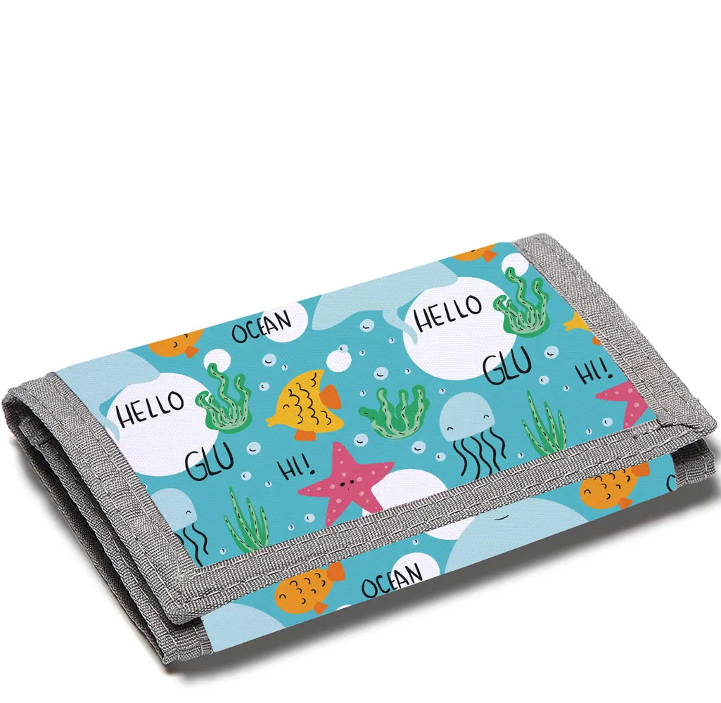 

Personal design Fashion Custom design print on demand starfish pattern zipper money clip toddler children kids coin wallet purse