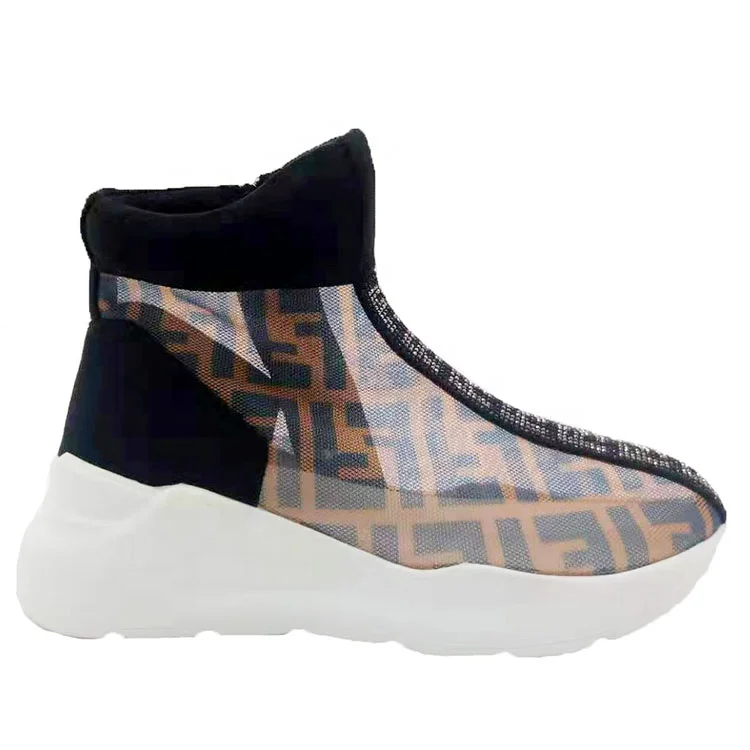 

New fashion style ladies top name brand formal plain sport shoes luxury Thick platform sneakers casual boots flat for women, Beige/customized