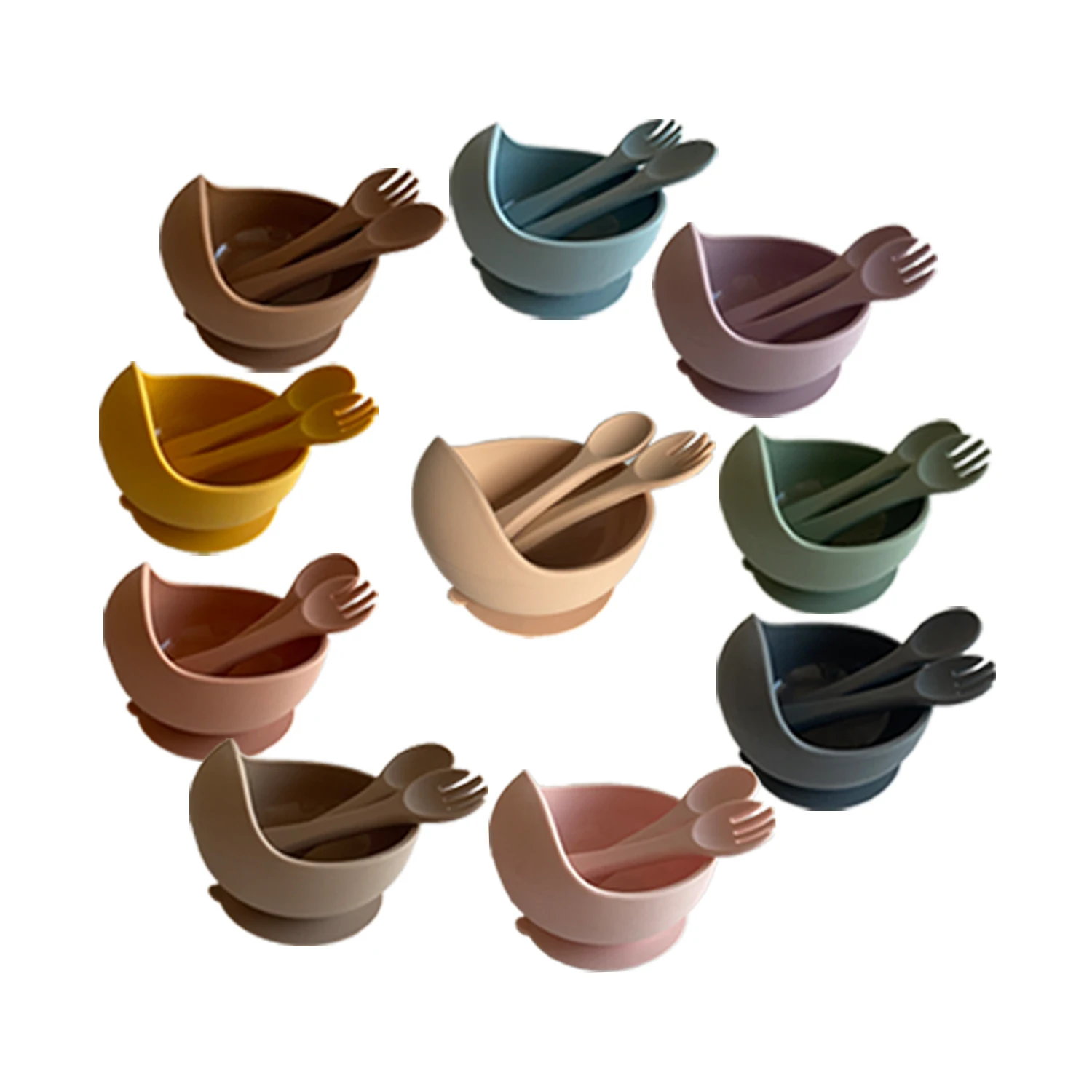 

2021 New Design BPA Free Food Grade Feeding Baby Suction Bowl Silicone Bowl