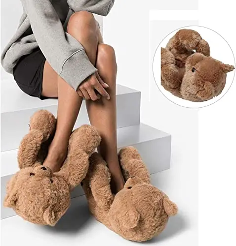 

Put on bear inspired Custom 1:1 best-selling shoes, lovely winter gift for girls, Christmas party teddy bear slippers