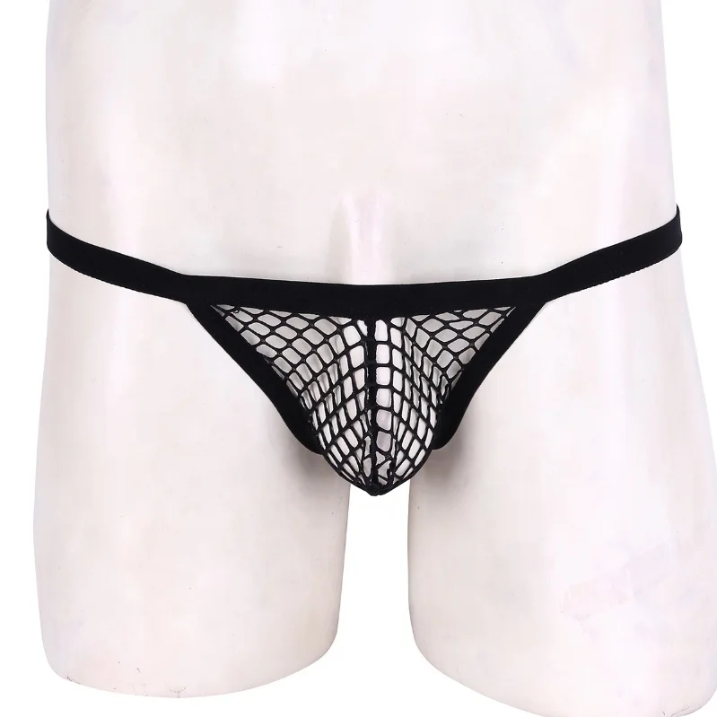 

Men's Fishnet See Through Low Rise Bikini Briefs Low Rise Bulge Pouch Mesh Underpants