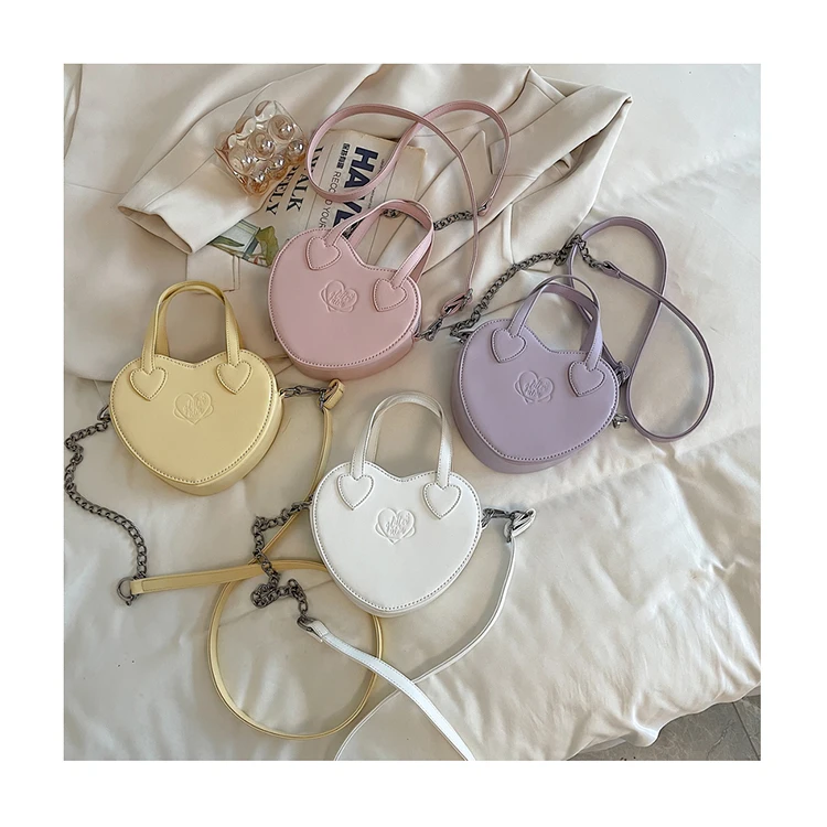 

Candy Color Cute Ladies Heart Shaped Handbags Embossed Women 2021 Luxury Shoulder Messenger Purses Fall Winter Women Hand Bags