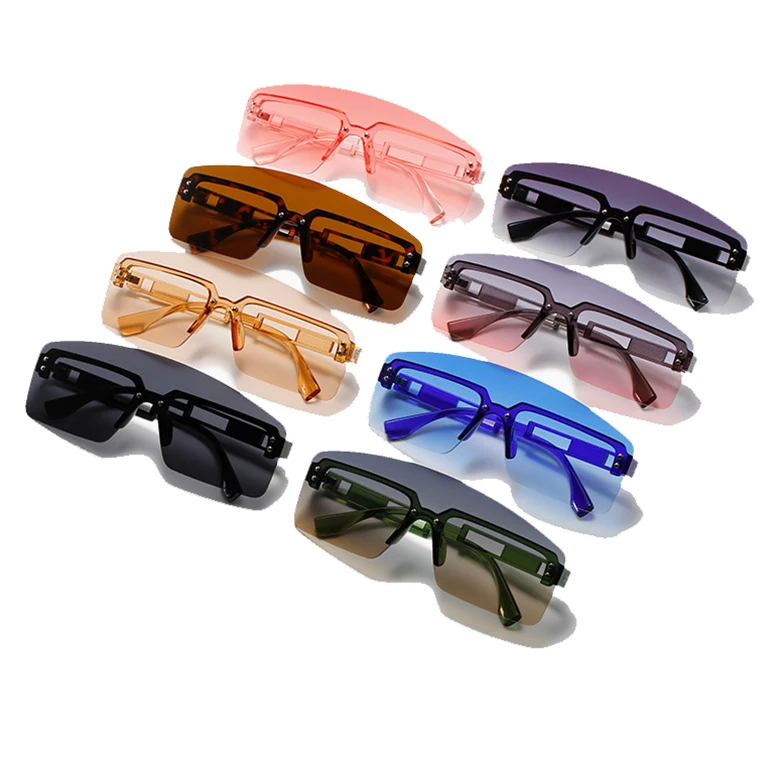 

Sunglasses 2021 One-piece Colorful Ocean Fashion Modern Street Shooting sunglasses women, Custom color