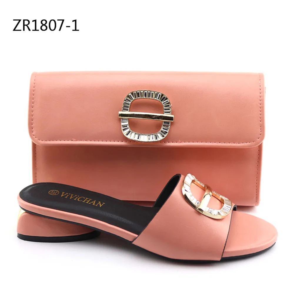 

Beautiful pink color loewr heel high quality slippers for women ladies shoes bag dailylife, Blue black pink purpse