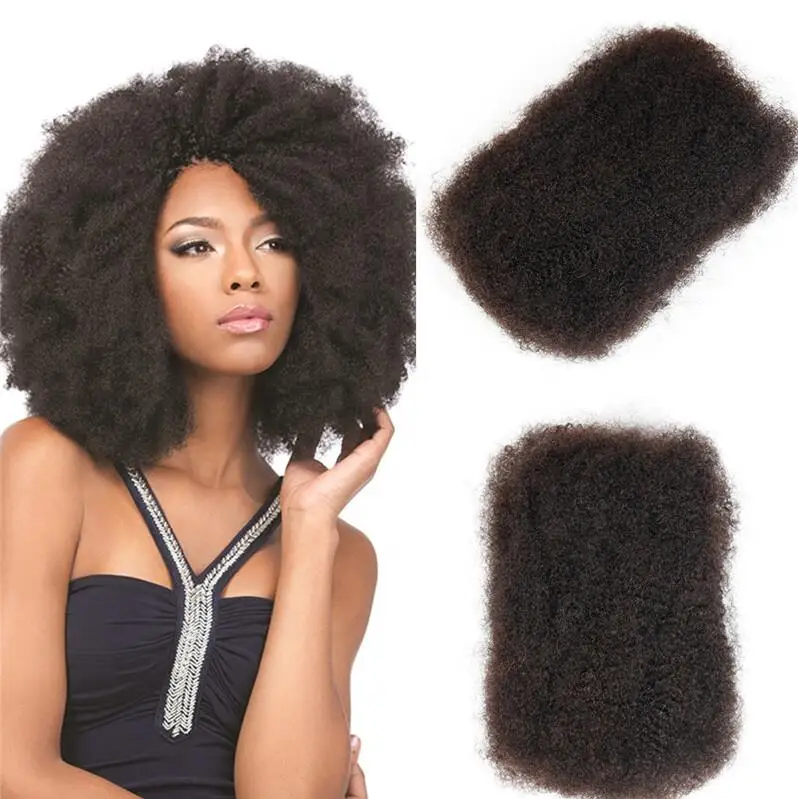 Afro Kinky Bulk Brazilian Hair Crochet Sleek Wholesale Good Quality Human Virgin Hair for Women Double Drawn Human Hair Bundles