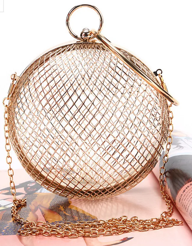 

Luxury Ladies Handbags Women Prom Round Clutch Evening Bag Fashion Purses Mobile Phone Bags, 1 colors