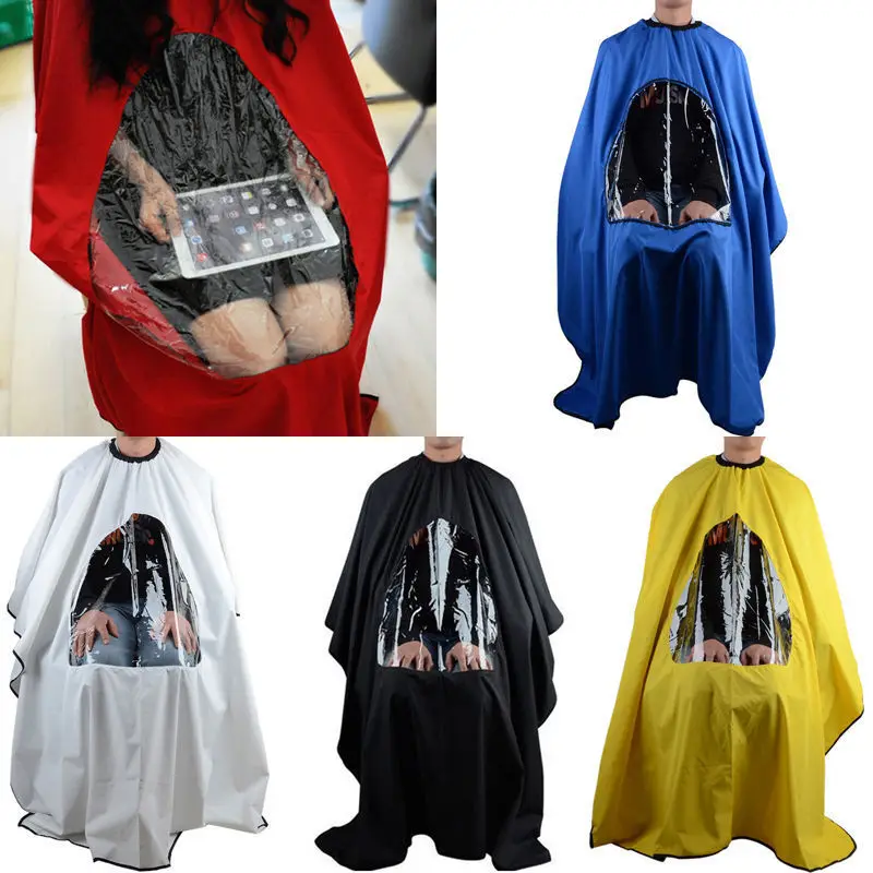 

AP133 Waterproof Hairdressing Salon Cape with Phone Window Adult Hair Cutting Hairdressing Apron, Customized color