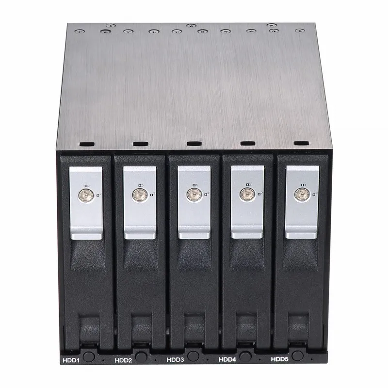 

5 x 3.5in Optical drive bay HDD Mobile Rack Enclosure SATA SAS Aluminum Tray-less Hot Swap