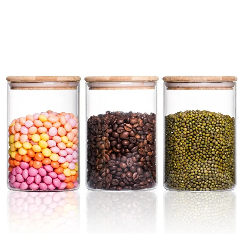 

Factory Direct Sales Keep Food Dry Airtight Lids Glass Jar for Household Storage Container, Transparent