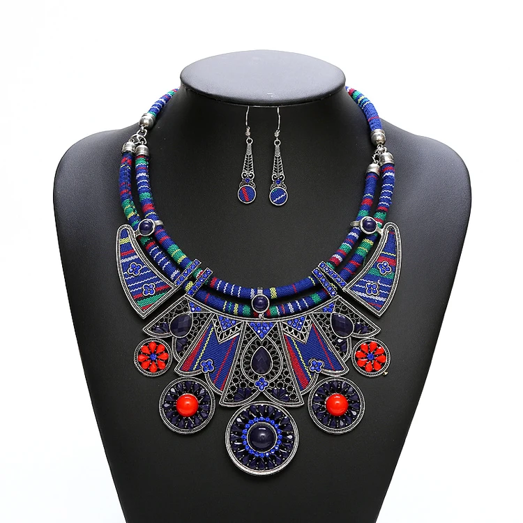 

Dubai jewellery Bohemia necklace african jewelry sets for women, Multi color