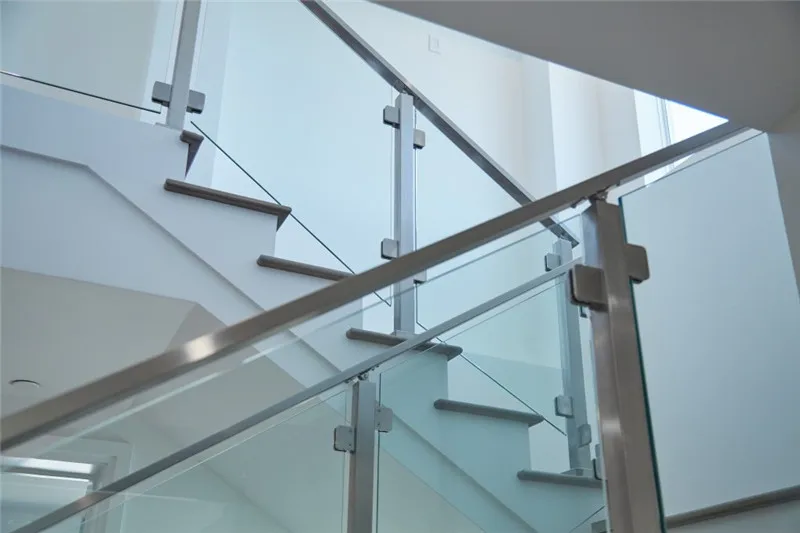 High Quality Baluster Railing Tempered Glass Stair Railing With Stainless Steel Handrail