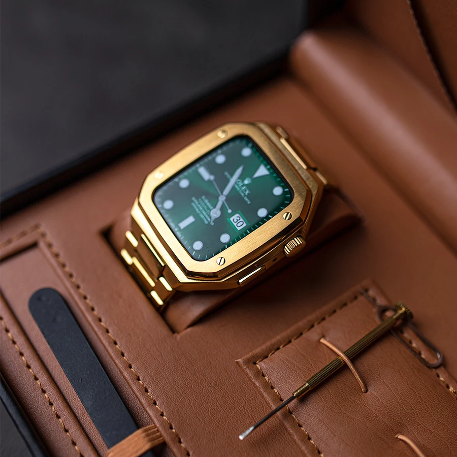 

applewatch band Stainless Steel Watch Band+Case Set for Apple Watch 7 SE 6 5 4 Metal Strap For iWatch Band 45mm 44mm 42mm