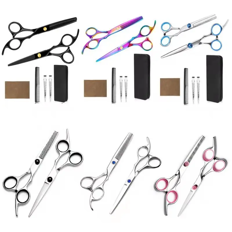

2021 Professional children and adults hair salon scissor stainless steel cut scissosr manufacturer rainbow scissors for kids