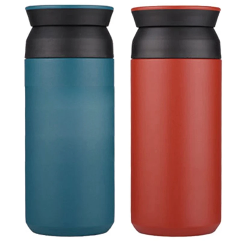 

2 Pcs 350ML Vacuum Flask Thermo Cup Bottle Mug Travel Tumbler-Blue & Red