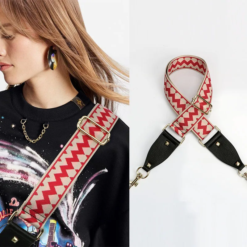 

5CM Width Woven Adjustable Detachable Replacement Women Crossbody Leather Changeable Bag Strap Parts Accessories