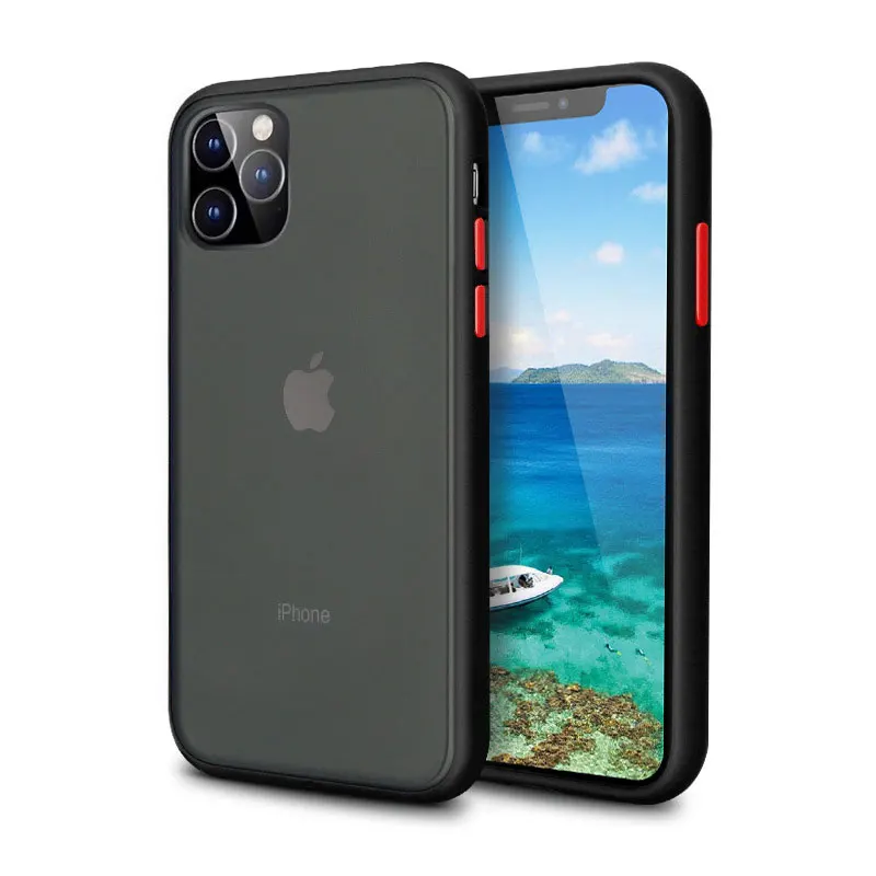 

matte transparent for iphone 12 case 2 in 1 clear shockproof case for iphone 11 pro xr xs 7 8 6 shockproof mobile back cover, Multi