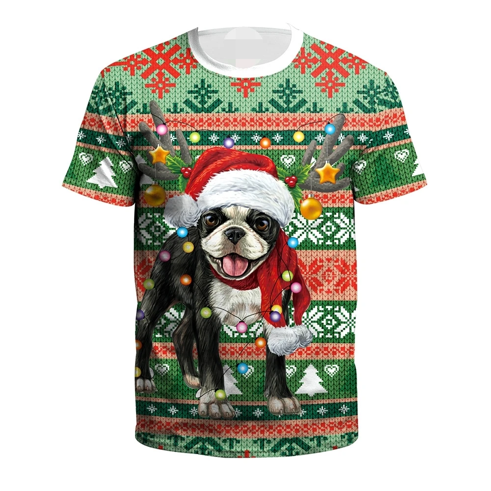 

3D Printed Shirt Casual xmas 3D Printing Shirt Popular santa T shirt over size mens Tees