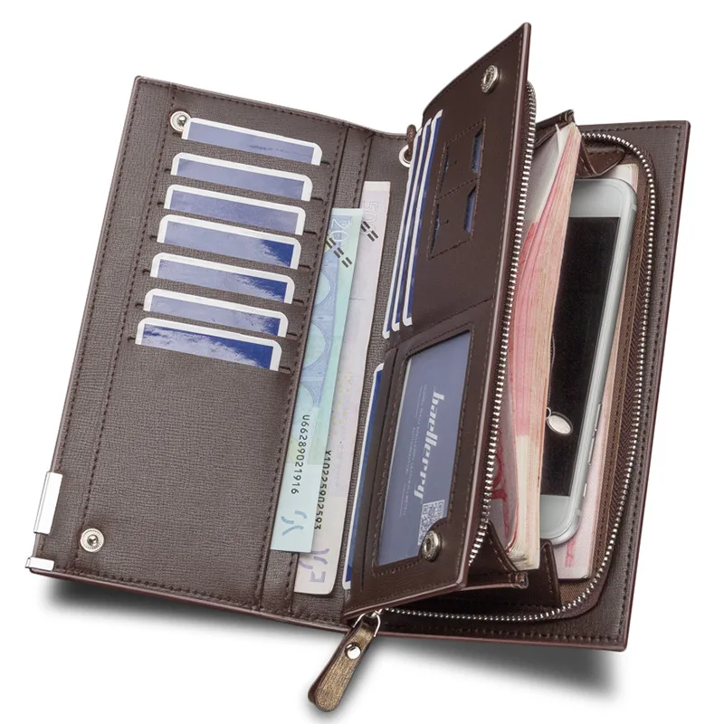 

2022 baellerry cartera de hombre long rfid minimalist wallets for men clutch phone purse leather card holder Business Wallet, Picture shows