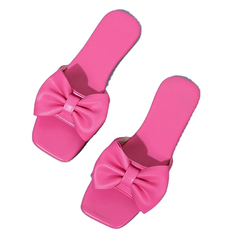 

Fancy bowknot colorful women's slippers Outdoor Hot Sale Summer slides footwear 2021 trend, 3 colors