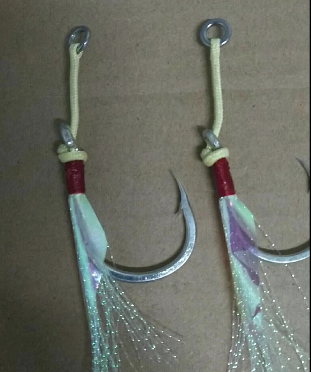 Takedo Custom High Carbon Steel Trout Hook Slow Jigging Assist Feather