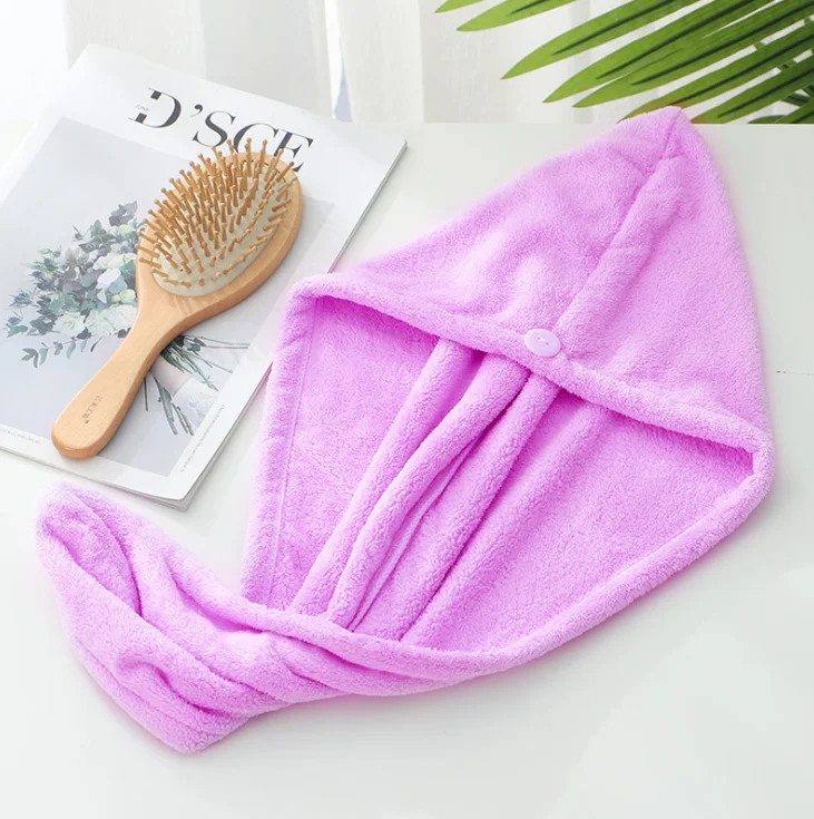 

Wholesale nice price Cheap Cotton Hair Dry After Shower Hair Drying Wrap Quick Dry Hair Wrap Towel hat, Mixcolor