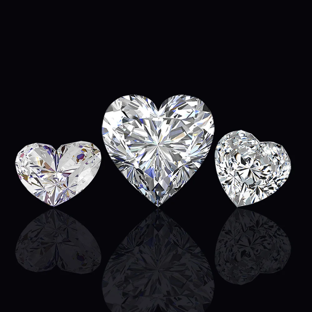 

Factory price lab created heart cut white color synthetic DEF color moissanite diamond stone