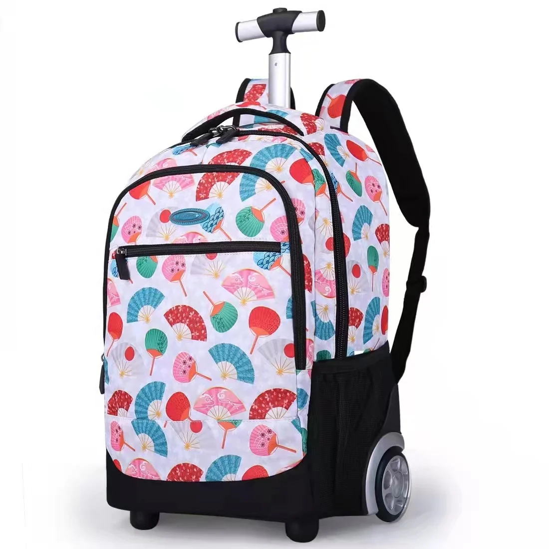 

Custom stylish printing teenagers school wheeled luggage bag backpack portable kids trolley school bags with wheels cover