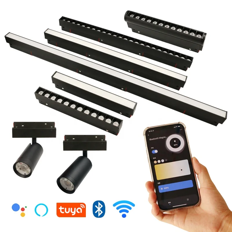 

Smart Home Lighting Modern Surface Recessed Magnet LED Track Light System Focus Adjustable Beam Angle Shop LED Track Light