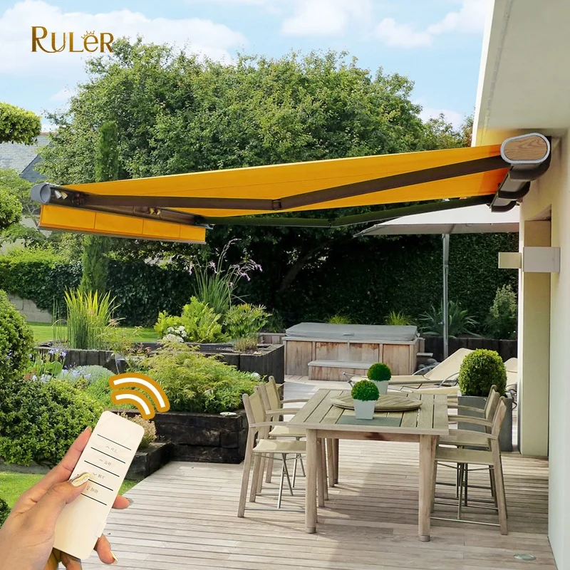 

Customize 3x4 retractable terrace awning outdoor awning waterproof Full cassette balcony folding arm awnings use for house, Customized colors