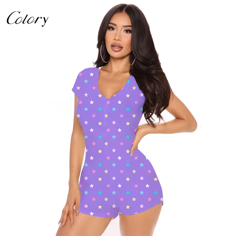

Colory Ladies Satin Women Sexy Sets Short Silk Pajamas, Picture shows