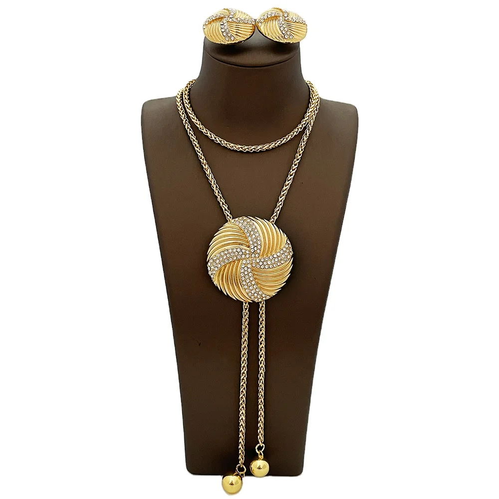 

Hot Sale Custom Women's Accessories Bridal Costume Jewelry Display Sets Luxury Jewellery Wedding Earrings Jewelry Set for Women