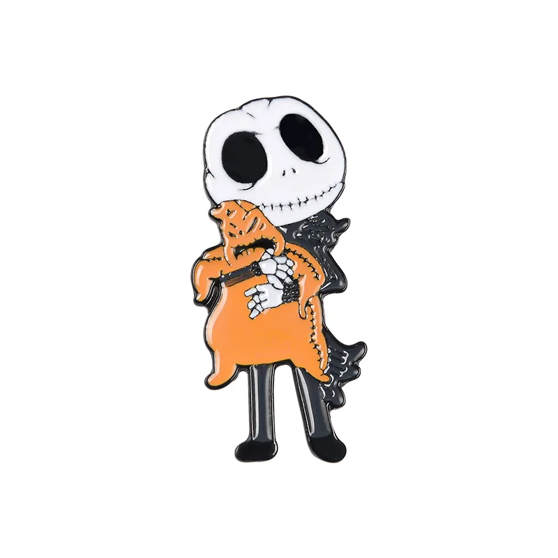 

Drop shipping Cool Nightmared Before Christmas Enamel Pin Jack Skellingtoned Kidnap Brooch Spooky Skull Badge Halloween Gift