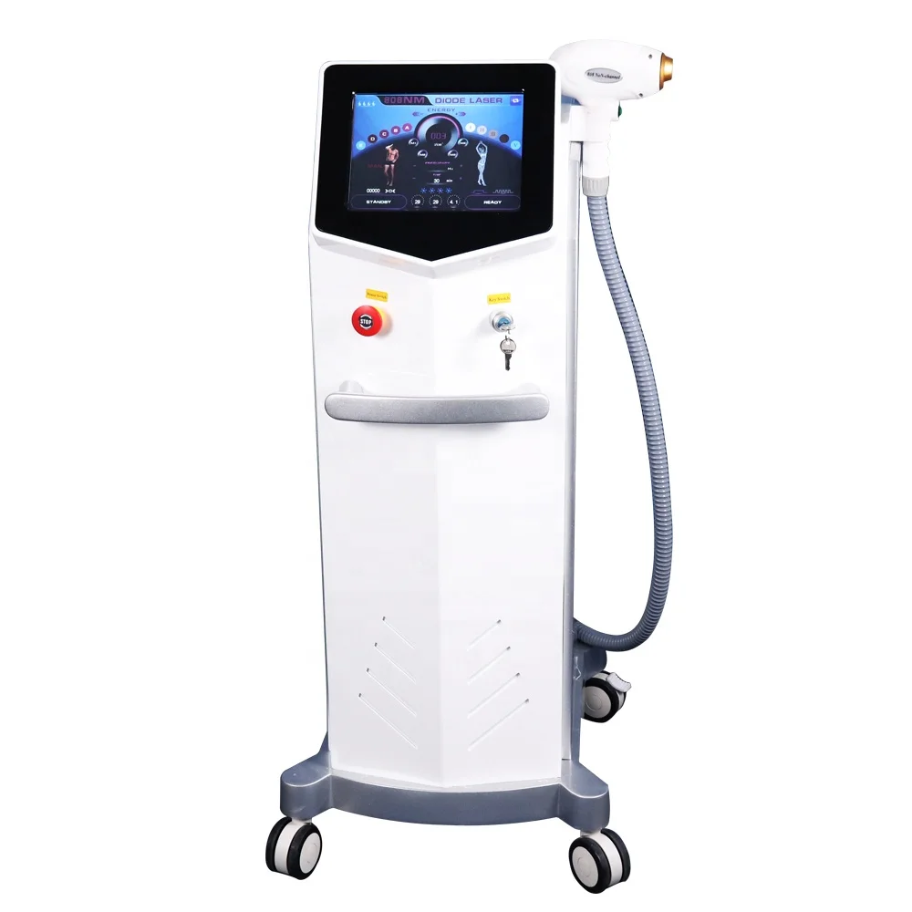 

Painless Permanent Diode Laser 3 Waves 755 808 1064 Depiladora Laser A0405 A0405B, White