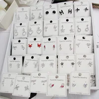 

2019 S925 silver needle three pairs of sets DIY stud earrings small fresh colors series stud earrings set for girls jewels