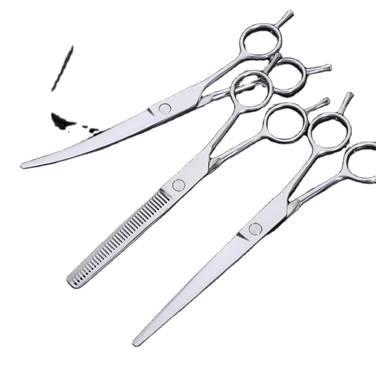 

7 inch Japanese Steel Curved Blade Dog Grooming Scissors Thinning Round Tip Dog Pet Grooming Shears
