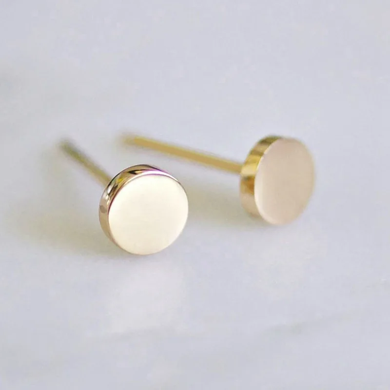 

Zooying disc round stainless steel earring
