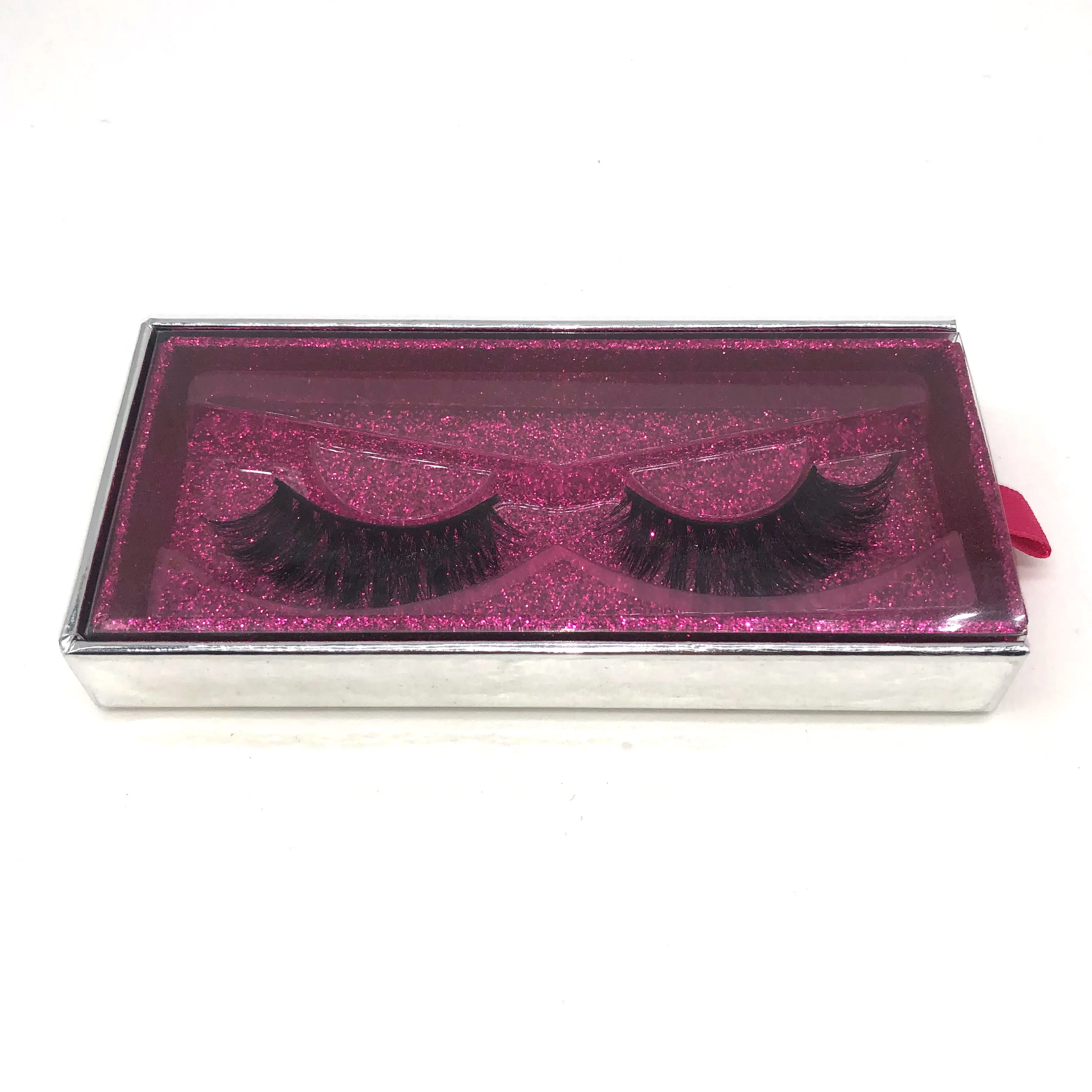 

private label logo custom vendors clear pink empty lash box