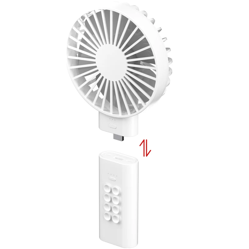 

Detachable 2 in 1 Portable Power Bank Fan 10000mAh PD 18W