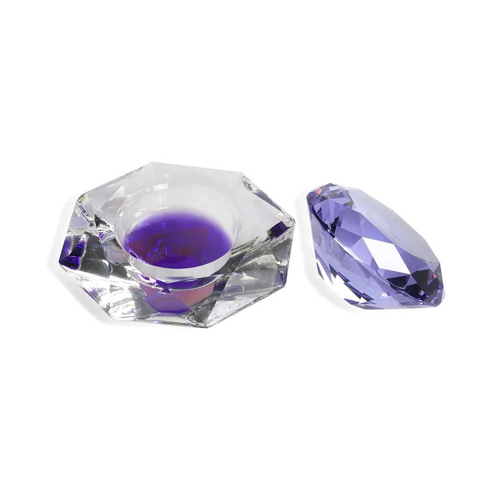 

Octagonal Glass Acrylic Powder Container Acrylic Liquid Container Nail Dappen Dish, Purple