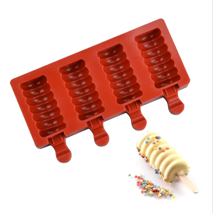 

LOVE'N Ice cream mold food silica gel square ice cream chocolate ice making mold, Red