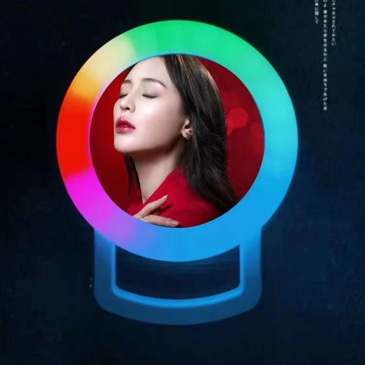 

Newest Mobile Phone Clip Makeup Mirror RGB Fill Light for Photo Camera Well Smartphone Beauty with Good Quality