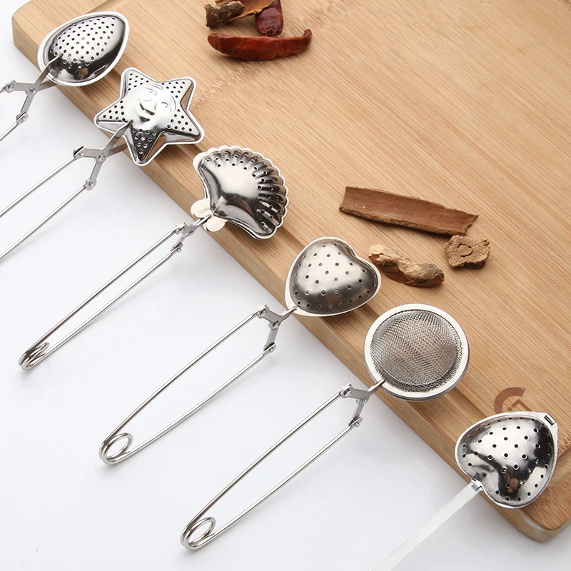 

Heart Shape Love Cute Tea Filtering Creative Gadget Star Tea Strainer Loose Leaf Teapot Filter Tea Steeper, Silver