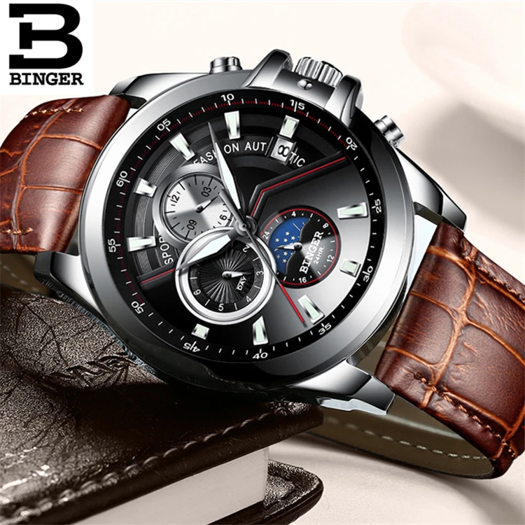 

Binger 1189 Automatic Mechanical Men Watch Binger Sports Mens Watches Swimming Wristwatches relogio masculino